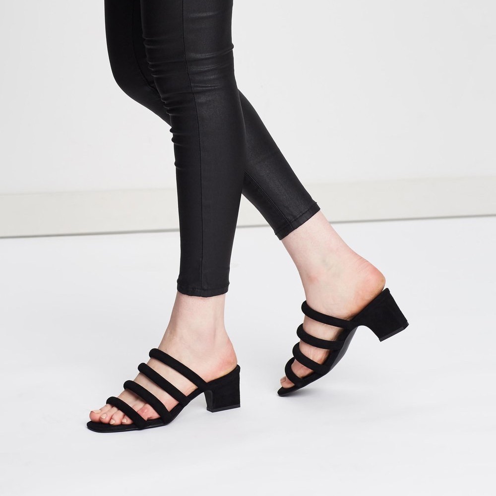 sol sana | black slide sandals